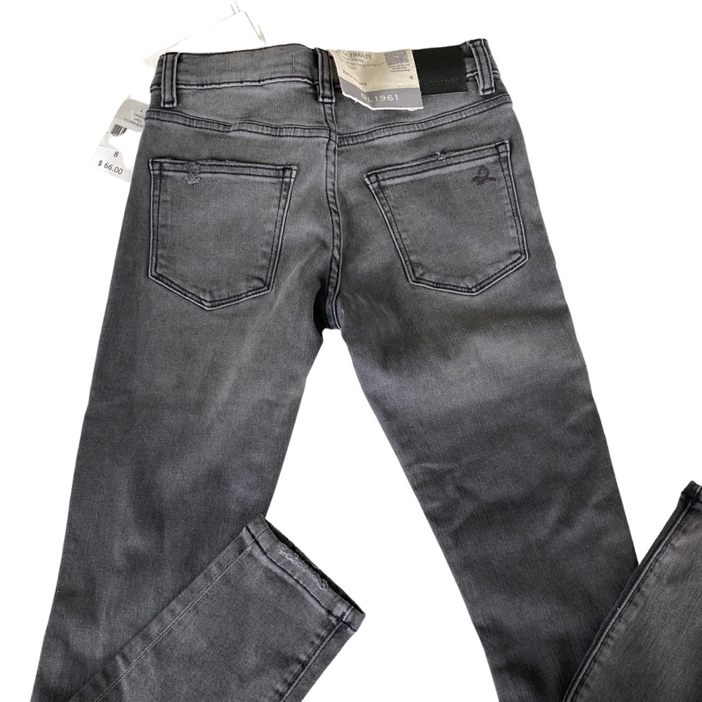 Children’s DL 1961  Zane Skinny distressed Botanic Fibers Boy Sz 8 charcoal grey